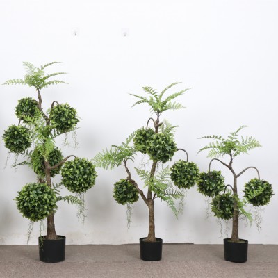 Hot Selling Artificial Plants Fern Green Ball Cheap Bonsai Wholesale