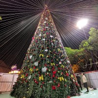 Outdoor Decoration Metal Frame 15m Artificial Christmas Tree With Led Lights