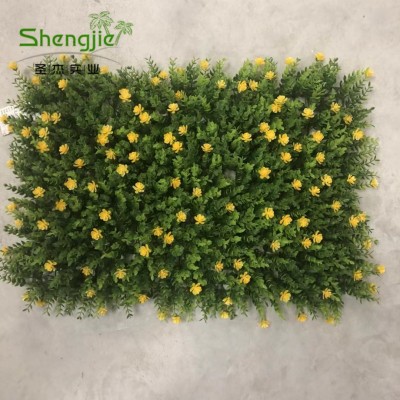 Cheap 60x40 cm artificial Eucalyptus grass mat with flower for decoration