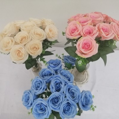 Wholesale  43 cm Plastic  Artificial  Rose Flower  For Wedding Decoration